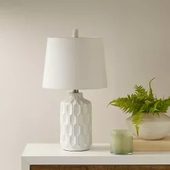 Kirklands Home Ivory Contour Ceramic Table Lamp White Best