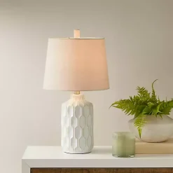 Kirklands Home Ivory Contour Ceramic Table Lamp White Best