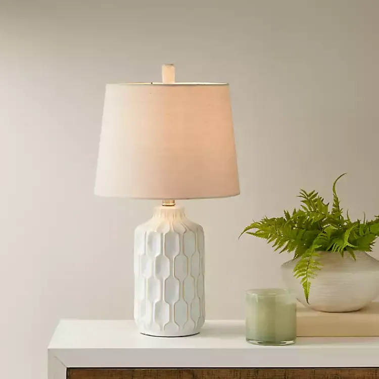 Kirklands Home Ivory Contour Ceramic Table Lamp White Best