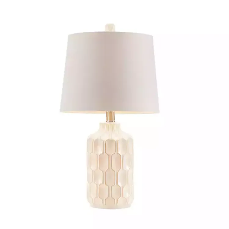Kirklands Home Ivory Contour Ceramic Table Lamp White Best