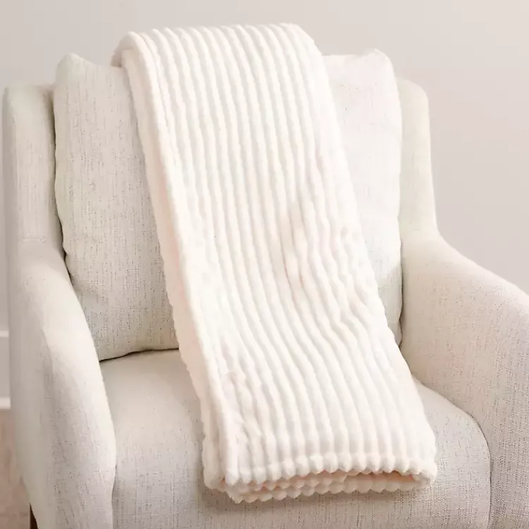 Blankets & Throws>Kirklands Home Corduroy Berber Throw Ivory