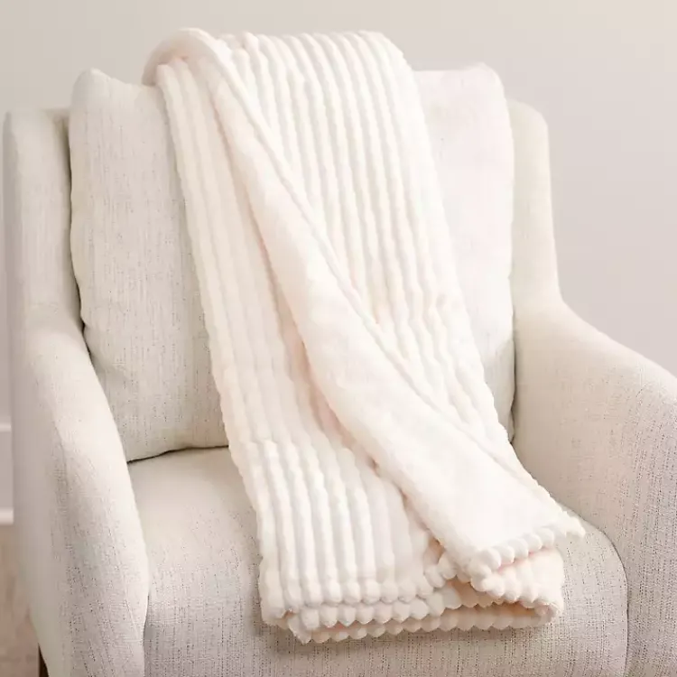 Blankets & Throws>Kirklands Home Corduroy Berber Throw Ivory