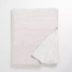 Blankets & Throws>Kirklands Home Corduroy Sherpa Throw Ivory