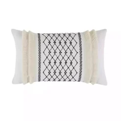 Pillows>Kirklands Home Ivory Cotton Embroidered Tassel Accent Pillow
