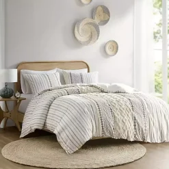 Kirklands Home Cotton Tufted Full/Queen 3-pc. Comforter Set Ivory