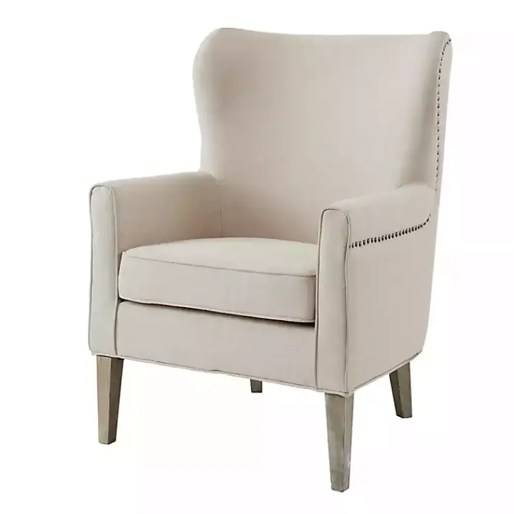 Kirklands Home Curved Wingback Accent Chair Ivory Online