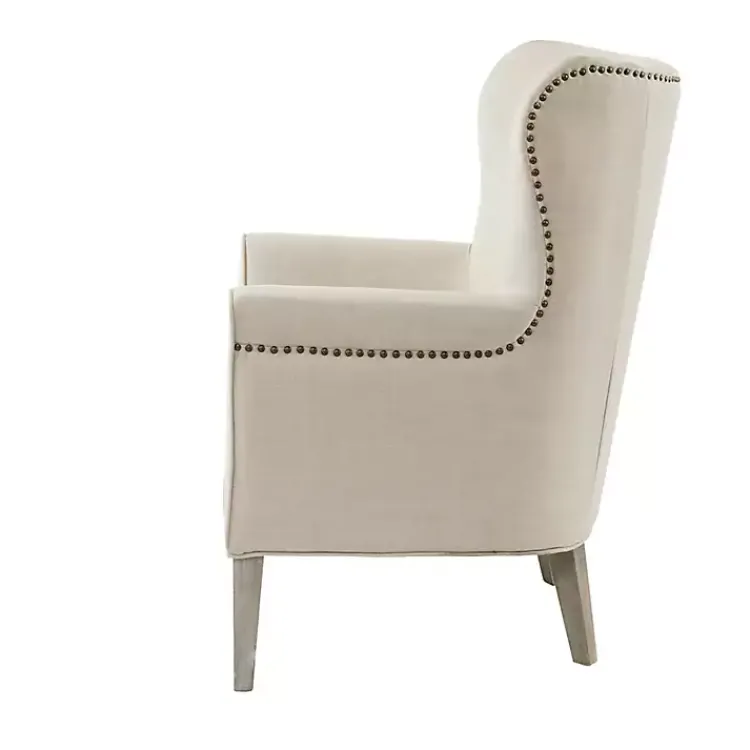 Kirklands Home Curved Wingback Accent Chair Ivory Online