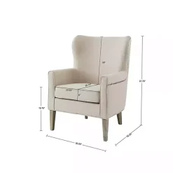Kirklands Home Curved Wingback Accent Chair Ivory Online