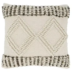 Pillows>Kirklands Home Ivory Diamond Woven Textured Polyester Pillow