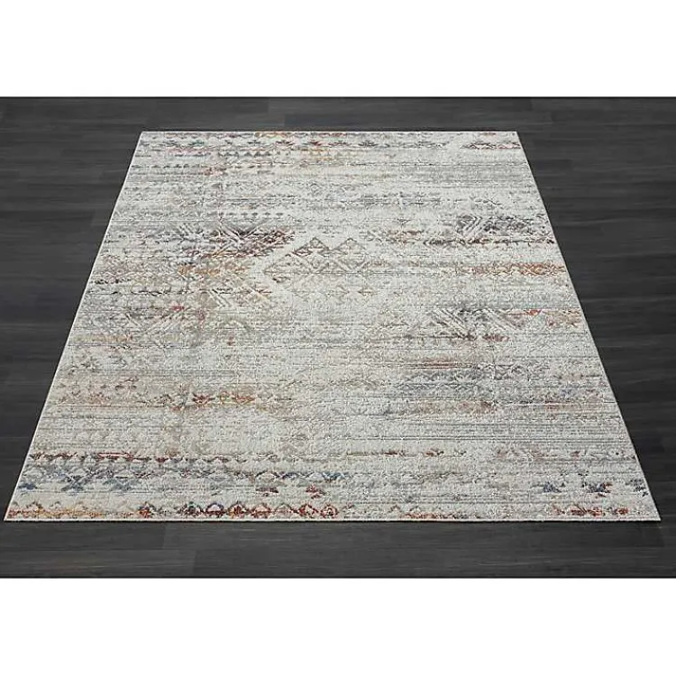 Kirklands Home Distressed Medallion Washable Area Rug, 5x7 Ivory Best