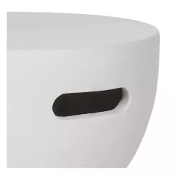 Kirklands Home Drum Accent Table with Handles Ivory Online