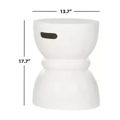 Kirklands Home Drum Accent Table with Handles Ivory Online