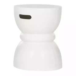 Kirklands Home Drum Accent Table with Handles Ivory Online