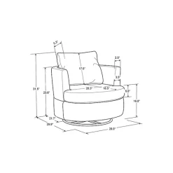 Kirklands Home Ivory Elmhurst Swivel Accent Chair White Outlet