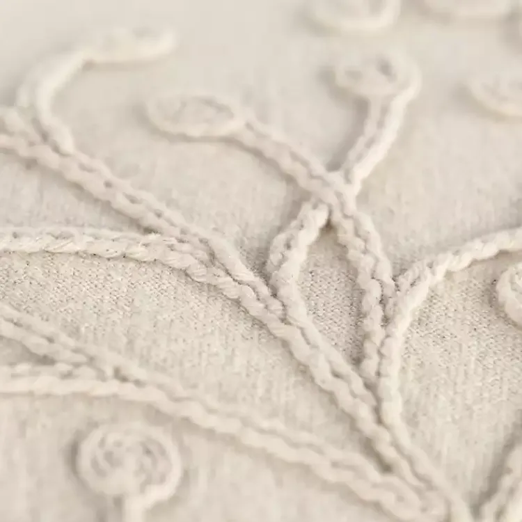 Pillows>Kirklands Home Embroidered Botanical Pillow Ivory