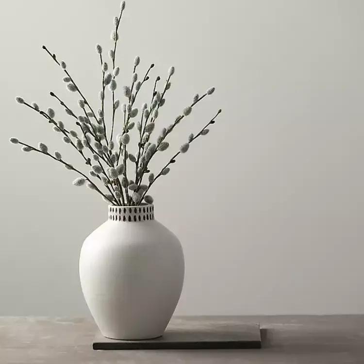 Vases>Kirklands Home Etched Ceramic Urn Vase Ivory