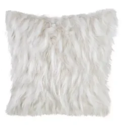 Pillows>Kirklands Home Faux Fur Polyester Pillow Ivory