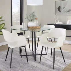 Kirklands Home Faux Leather Marge Dining Chairs, Set of 2 Ivory Best