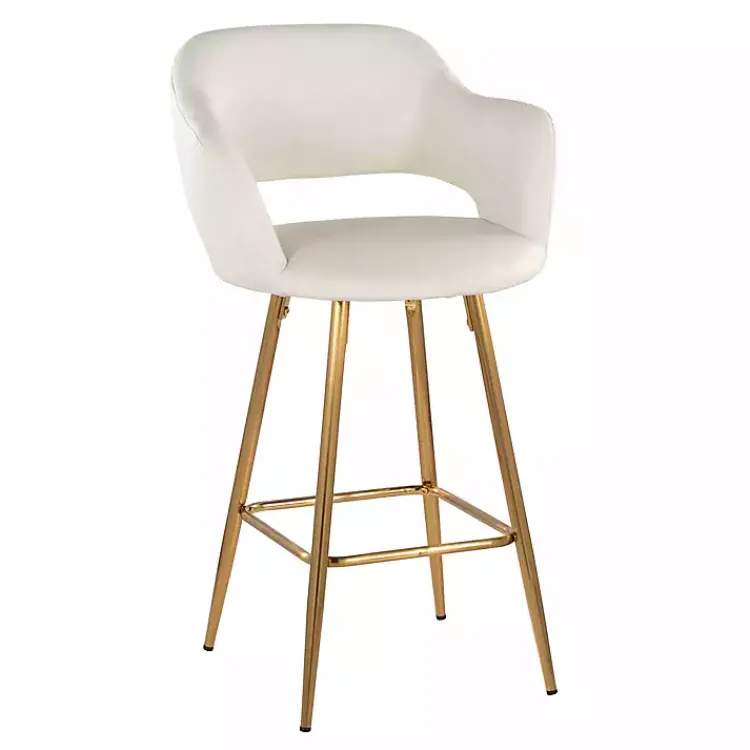 Kirklands Home Faux Leather Marge Counter Stools, Set of 2 Ivory Online