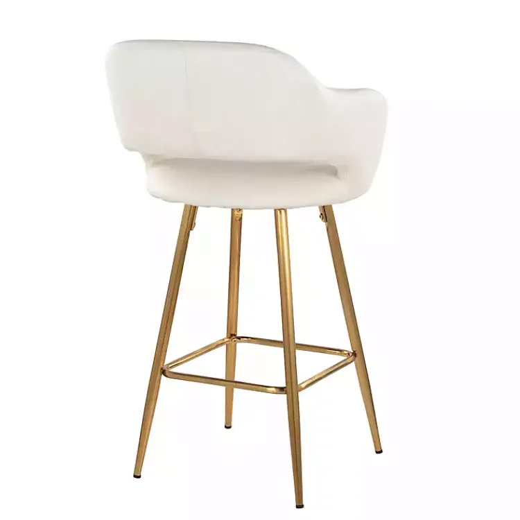 Kirklands Home Faux Leather Marge Counter Stools, Set of 2 Ivory Online