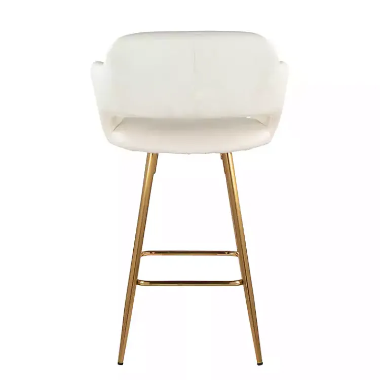 Kirklands Home Faux Leather Marge Counter Stools, Set of 2 Ivory Online