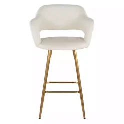 Kirklands Home Faux Leather Marge Counter Stools, Set of 2 Ivory Online