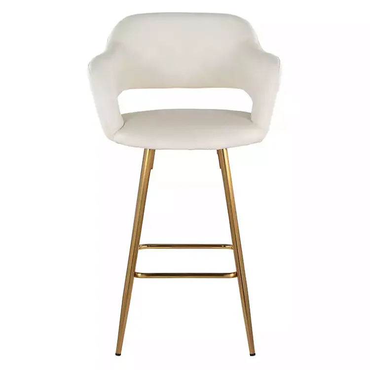 Kirklands Home Faux Leather Marge Counter Stools, Set of 2 Ivory Online