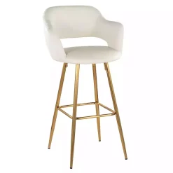 Kirklands Home Faux Leather Marge Bar Stools, Set of 2 Ivory Online