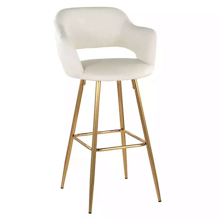 Kirklands Home Faux Leather Marge Bar Stools, Set of 2 Ivory Online