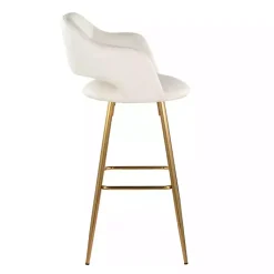 Kirklands Home Faux Leather Marge Bar Stools, Set of 2 Ivory Online