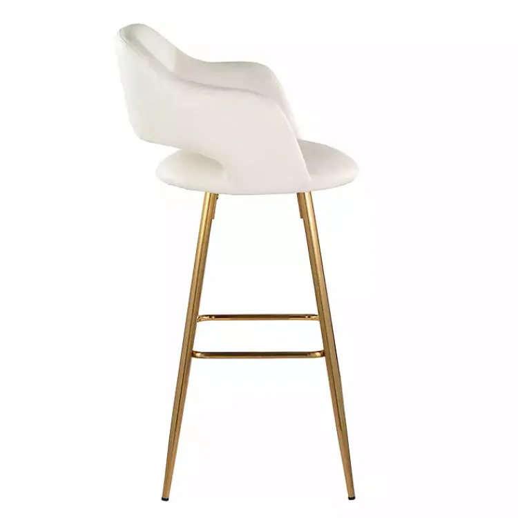 Kirklands Home Faux Leather Marge Bar Stools, Set of 2 Ivory Online