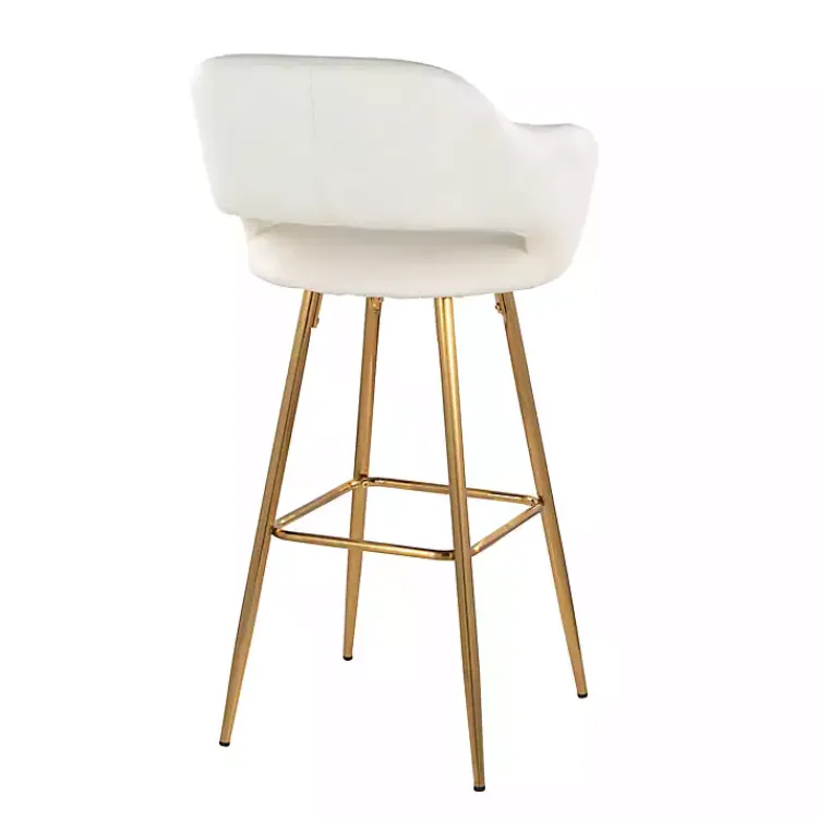 Kirklands Home Faux Leather Marge Bar Stools, Set of 2 Ivory Online