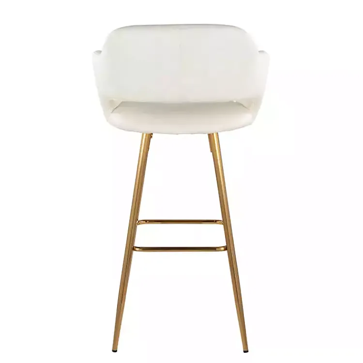 Kirklands Home Faux Leather Marge Bar Stools, Set of 2 Ivory Online
