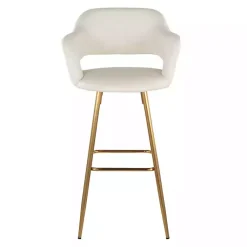 Kirklands Home Faux Leather Marge Bar Stools, Set of 2 Ivory Online