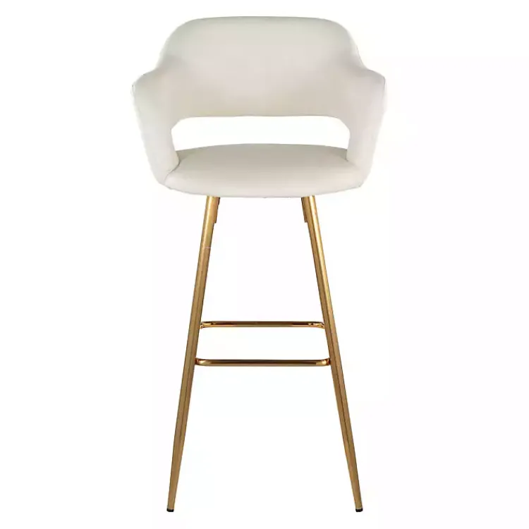 Kirklands Home Faux Leather Marge Bar Stools, Set of 2 Ivory Online