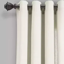 Kirklands Home Faux Linen Curtain Panel Set, 84 in. Ivory New