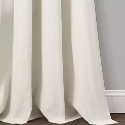 Kirklands Home Faux Linen Curtain Panel Set, 84 in. Ivory New
