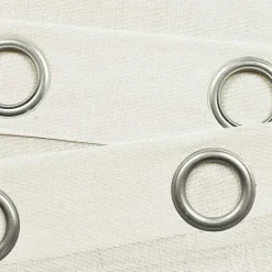 Kirklands Home Faux Linen Curtain Panel Set, 84 in. Ivory New