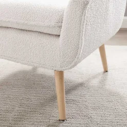 Kirklands Home Ivory Faux Sherpa Tufted Accent Chair White Online