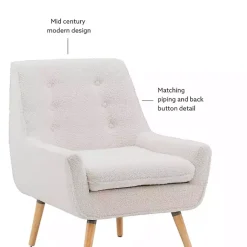 Kirklands Home Ivory Faux Sherpa Tufted Accent Chair White Online
