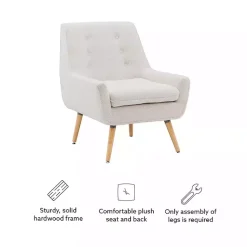 Kirklands Home Ivory Faux Sherpa Tufted Accent Chair White Online