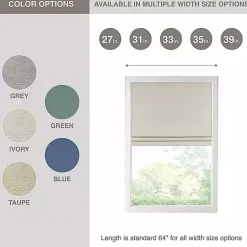 Kirklands Home Faux Silk Room Darkening Roman Shade, 31 in. Ivory New
