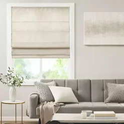 Kirklands Home Faux Silk Room Darkening Roman Shade, 33 in. Ivory New