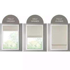 Kirklands Home Faux Silk Room Darkening Roman Shade, 33 in. Ivory New