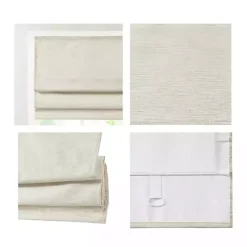Kirklands Home Faux Silk Room Darkening Roman Shade, 35 in. Ivory Discount