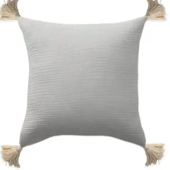 Pillows>Kirklands Home Gauze Organic Tassel Throw Pillow Ivory