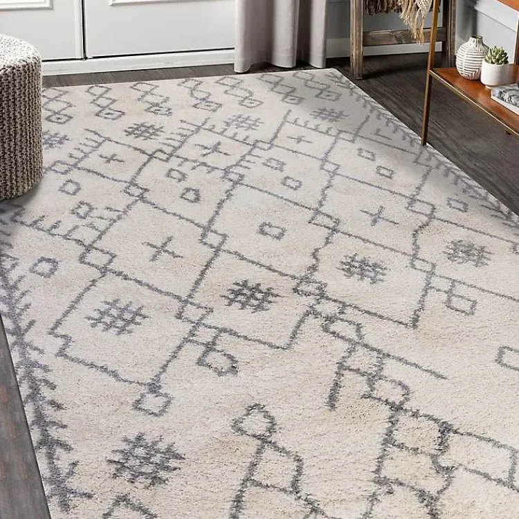 Kirklands Home Geometric Area Rug, 5x8 Ivory Sale