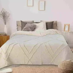Kirklands Home Geometric Queen Coverlet Ivory Discount