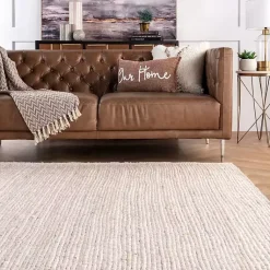 Kirklands Home Hand Woven Rigo Jute Area Rug, 9x12 Ivory Outlet
