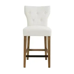 Kirklands Home Ivory Harrison Tufted Counter Stool White Best
